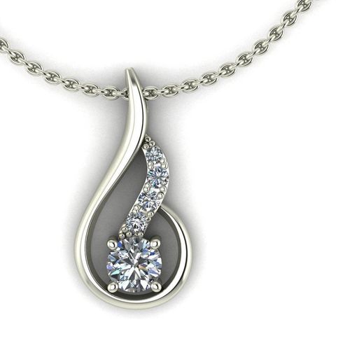 Pendant diamond with tear shape 3D print model