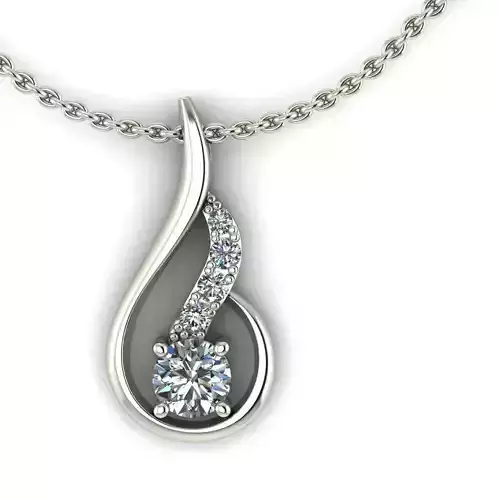 Pendant diamond with tear shape