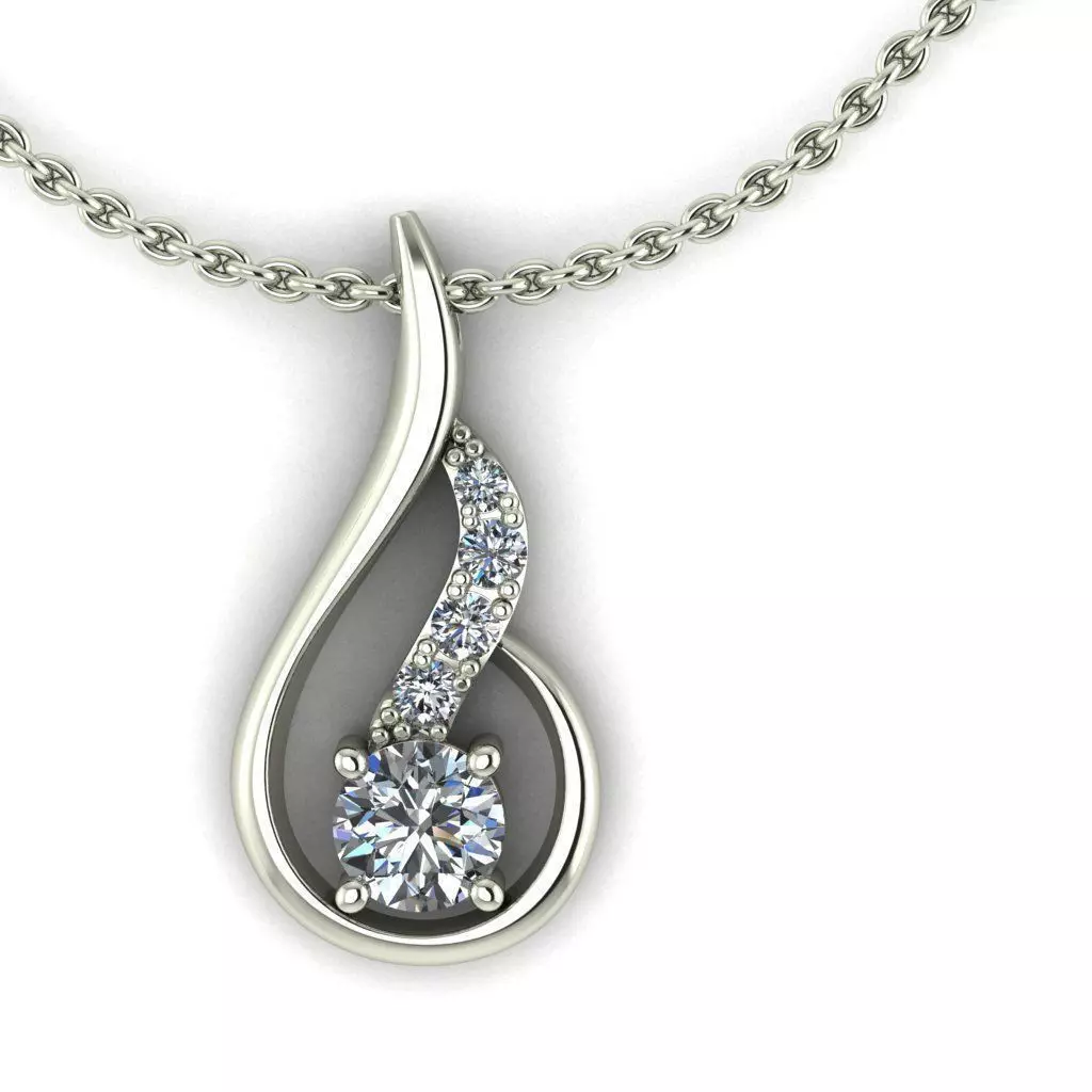 Pendant diamond with tear shape 3D print model