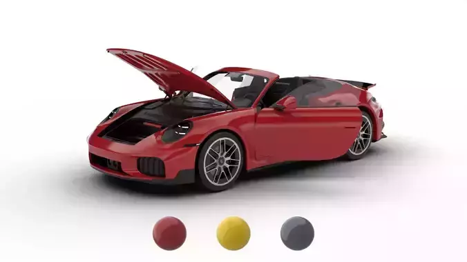 Porsche 911 Carrera Turbo S Aero Cabriolet 2026 HQ 3d model