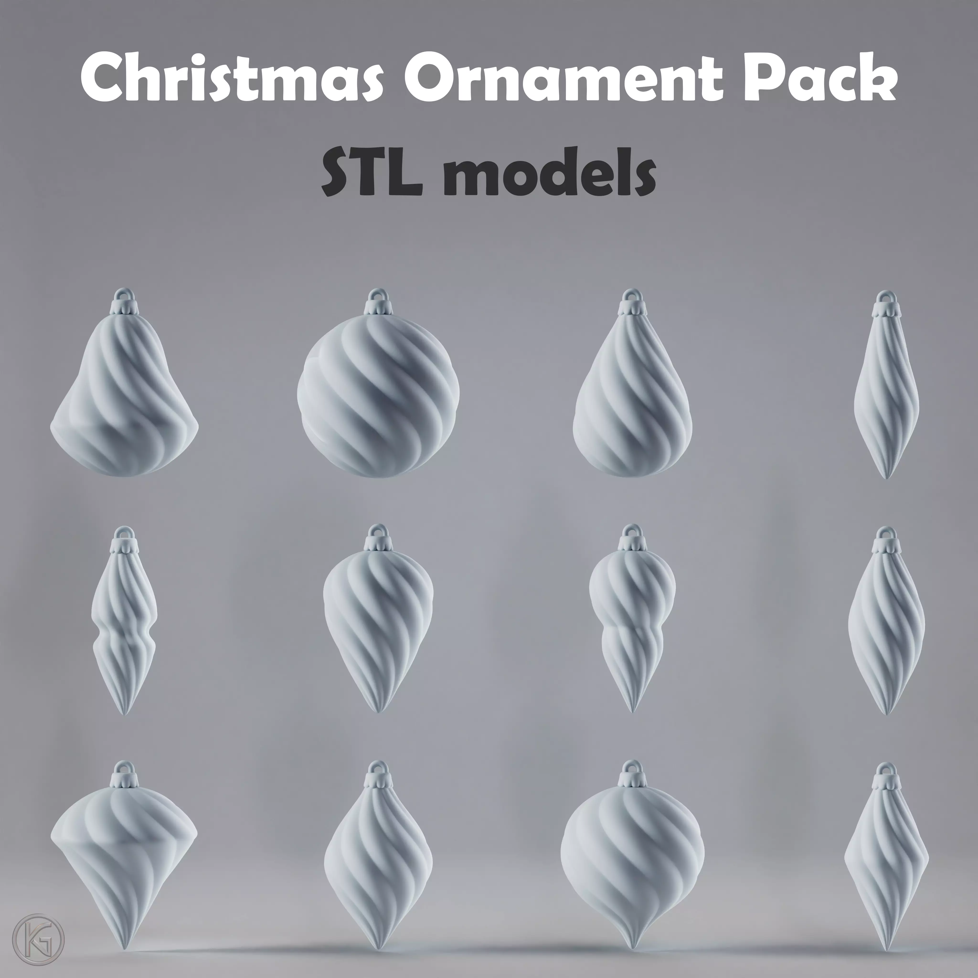 Christmas Twisted Ornaments 3D print model