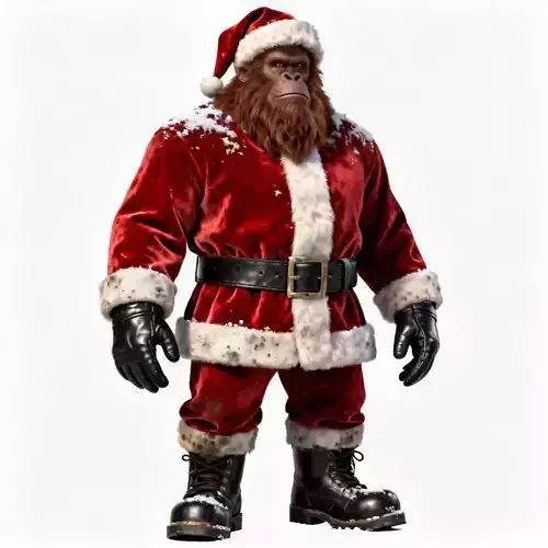 Santa Sasquatch 3D Model - Bigfoot Holiday Character