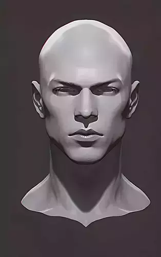 Original man  facial head sculpture details character design