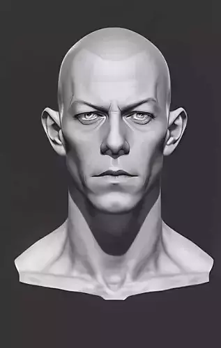 Original man facial head sculpture details character design