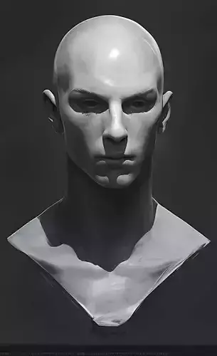 Original man  facial head sculpture details character design