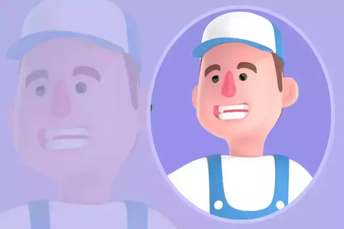 Stylized 3D Mechanic Character - Cheerful Tool Holding