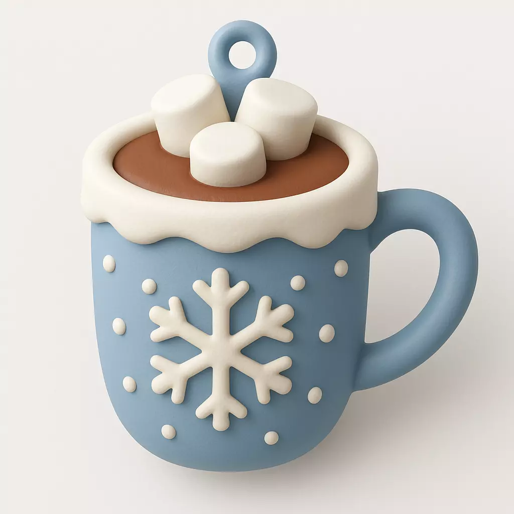 HOT COCOA MUG ORNAMENT 3D print model