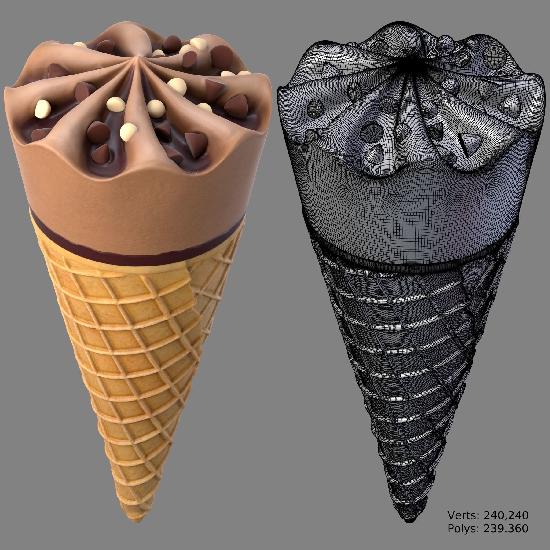 Ice cream Low-poly 3D model_5