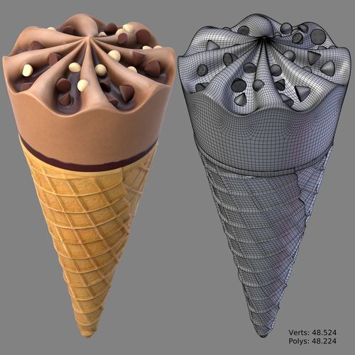 Ice cream Low-poly 3D model 6
