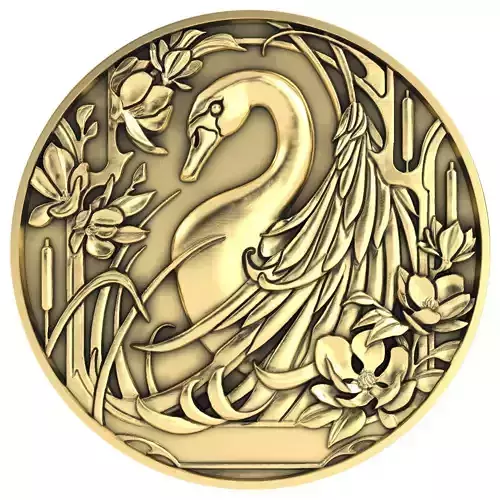 Swan coin CNC Relief Model
