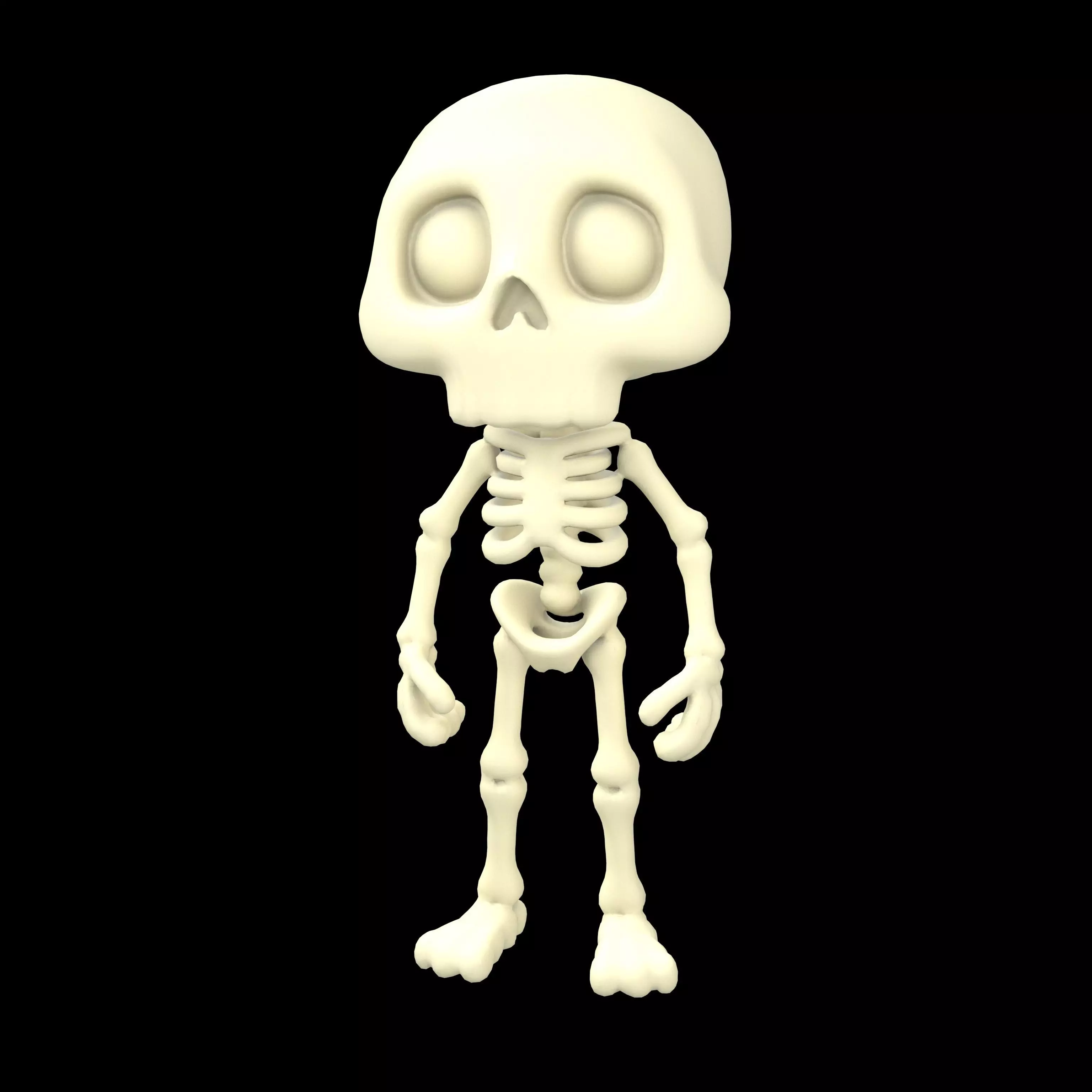 Cartoon Skull Character v1 001 Low-poly 3D model
