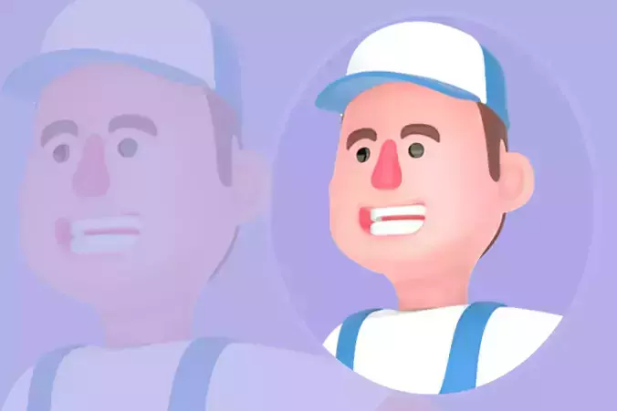 Stylized 3D Mechanic Character - Focused Drill and Wheel Rim