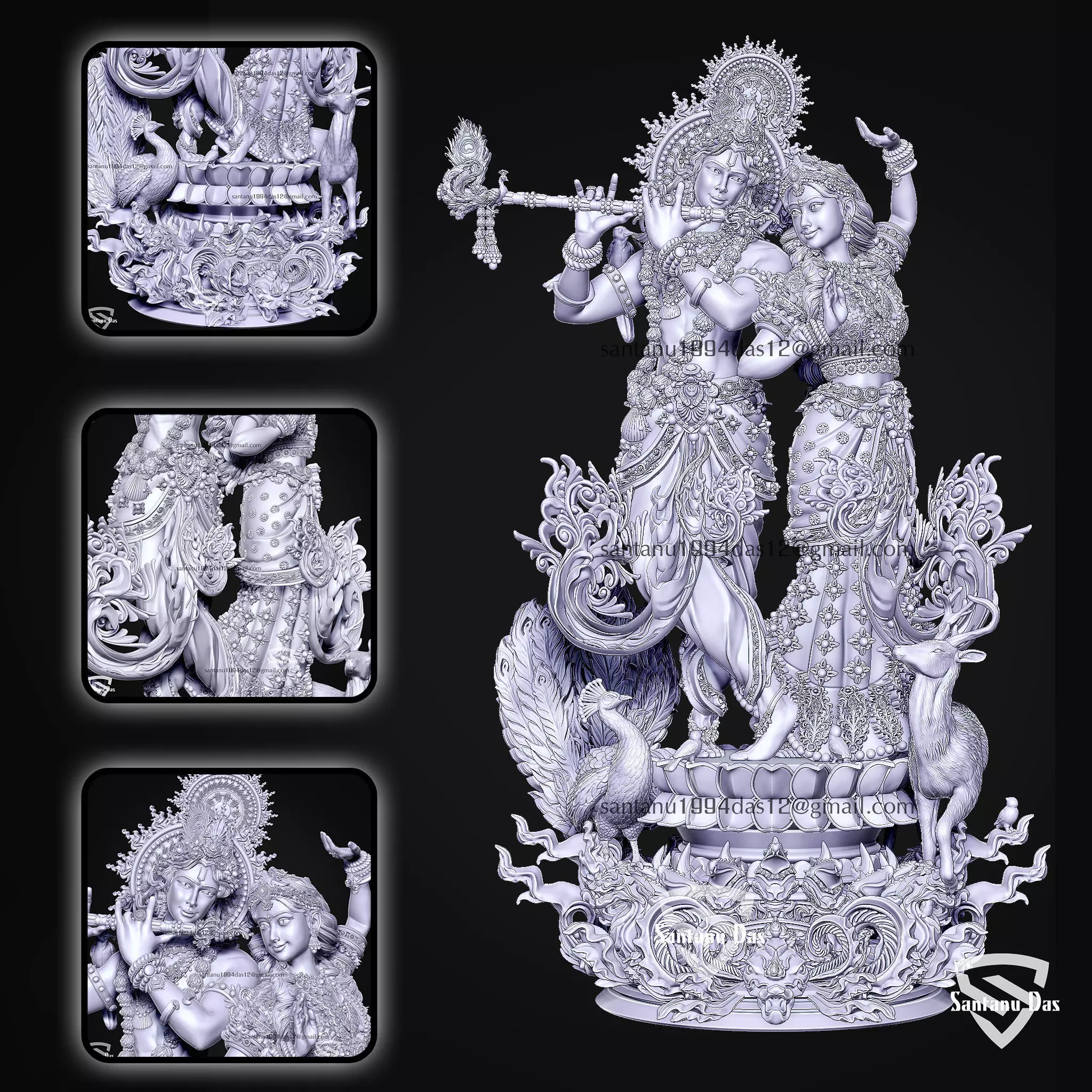 Radha-Krishna 3d Print STL 3D print model