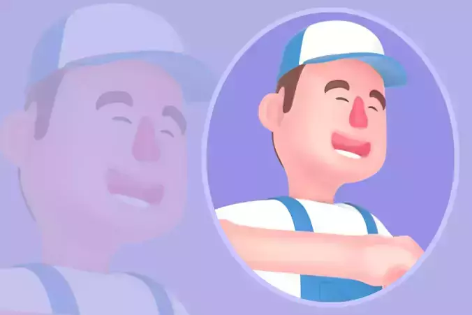 Stylized 3D Running Mechanic Character - Cartoon Wrench Worker