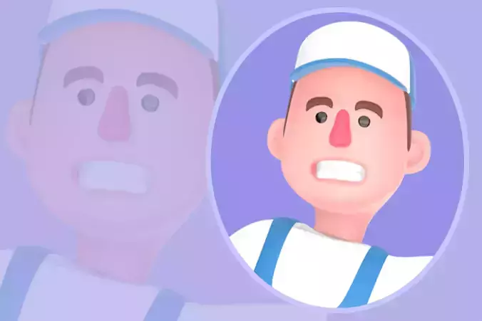 Stylized 3D Mechanic Character - Cartoon Giant Wrench Pose