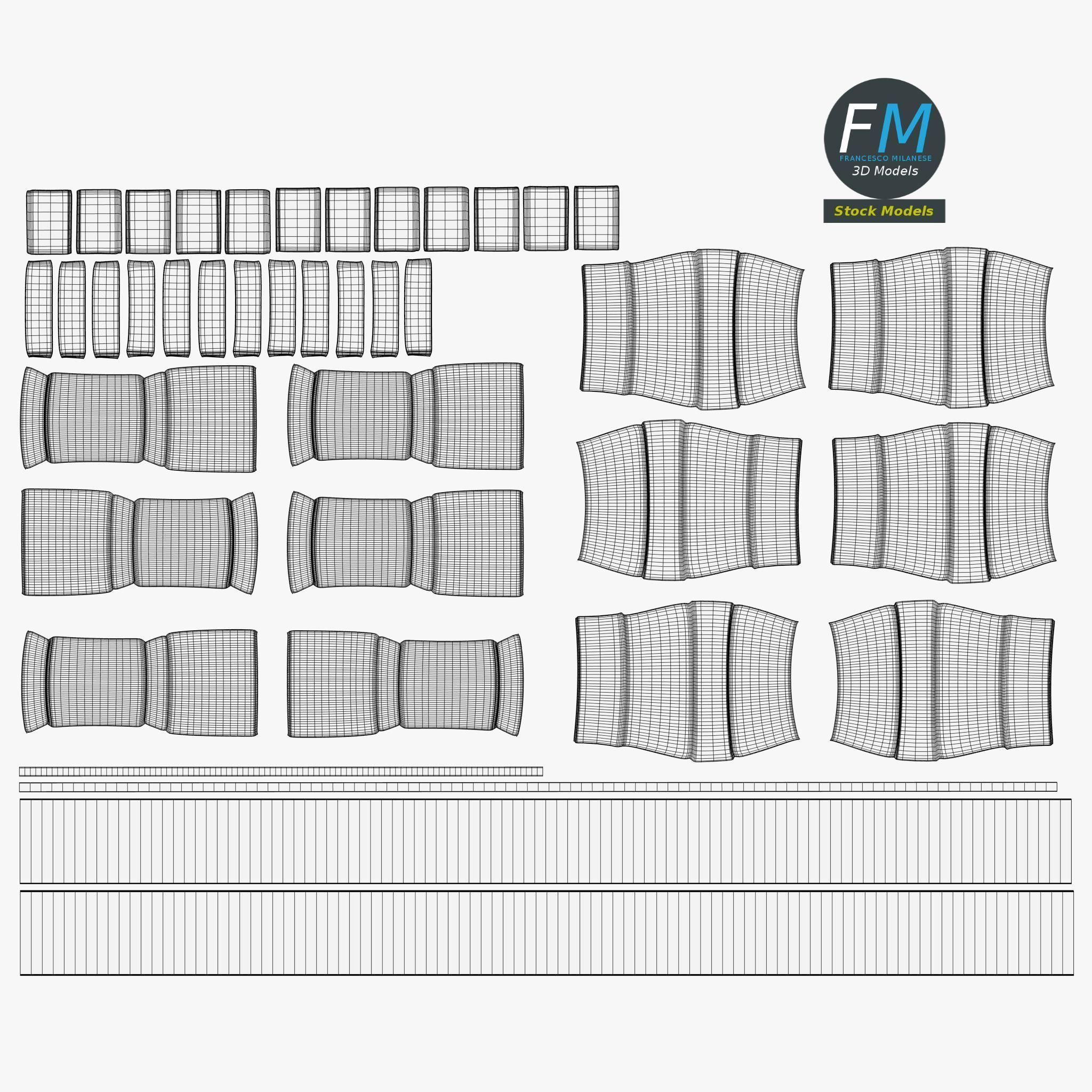 Circular lobby couch 3D model_11