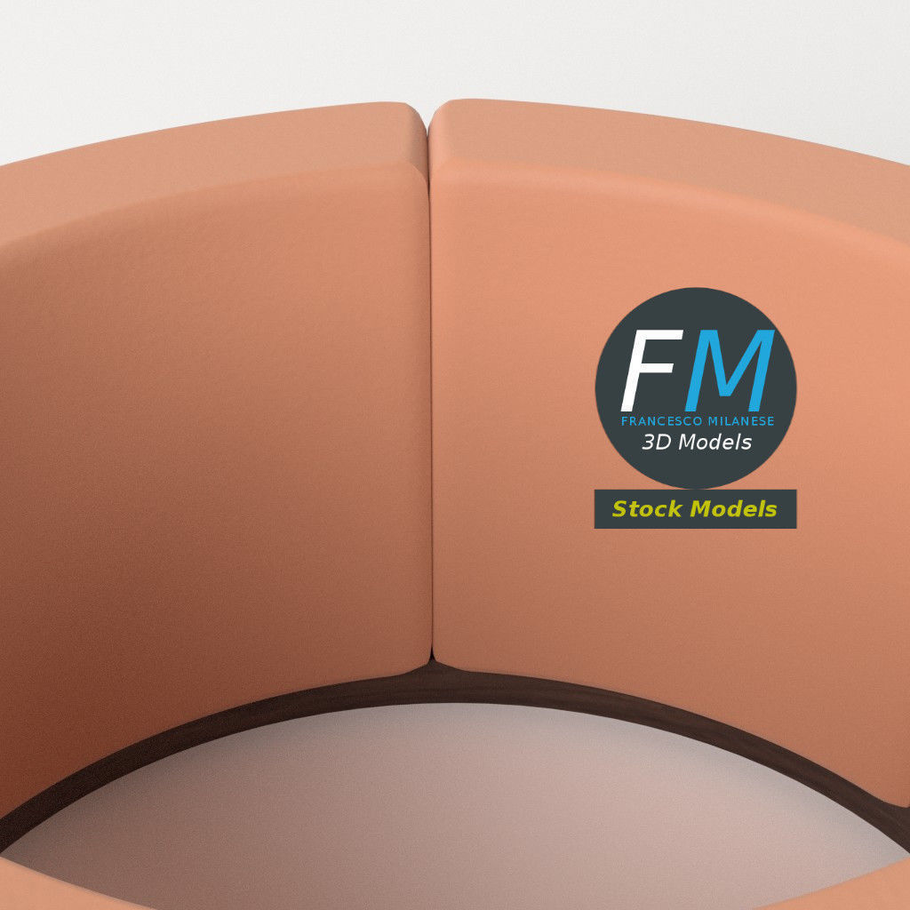 Circular lobby couch 3D model_5
