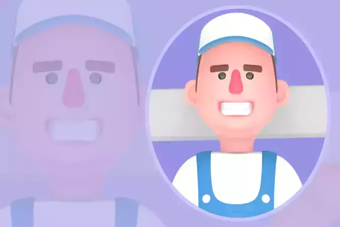 Stylized 3D Male Mechanic - Cartoon Mechanic Holding Wrench