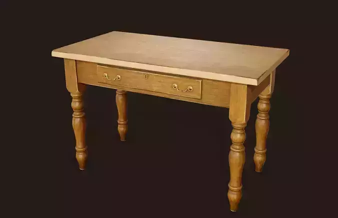 Vintage Kitchen Table - PBR Game Ready