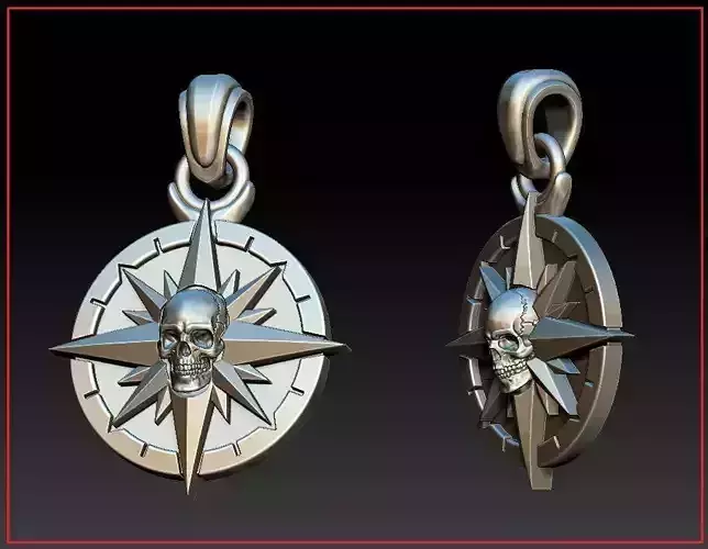 SKULL COMPASS pendant