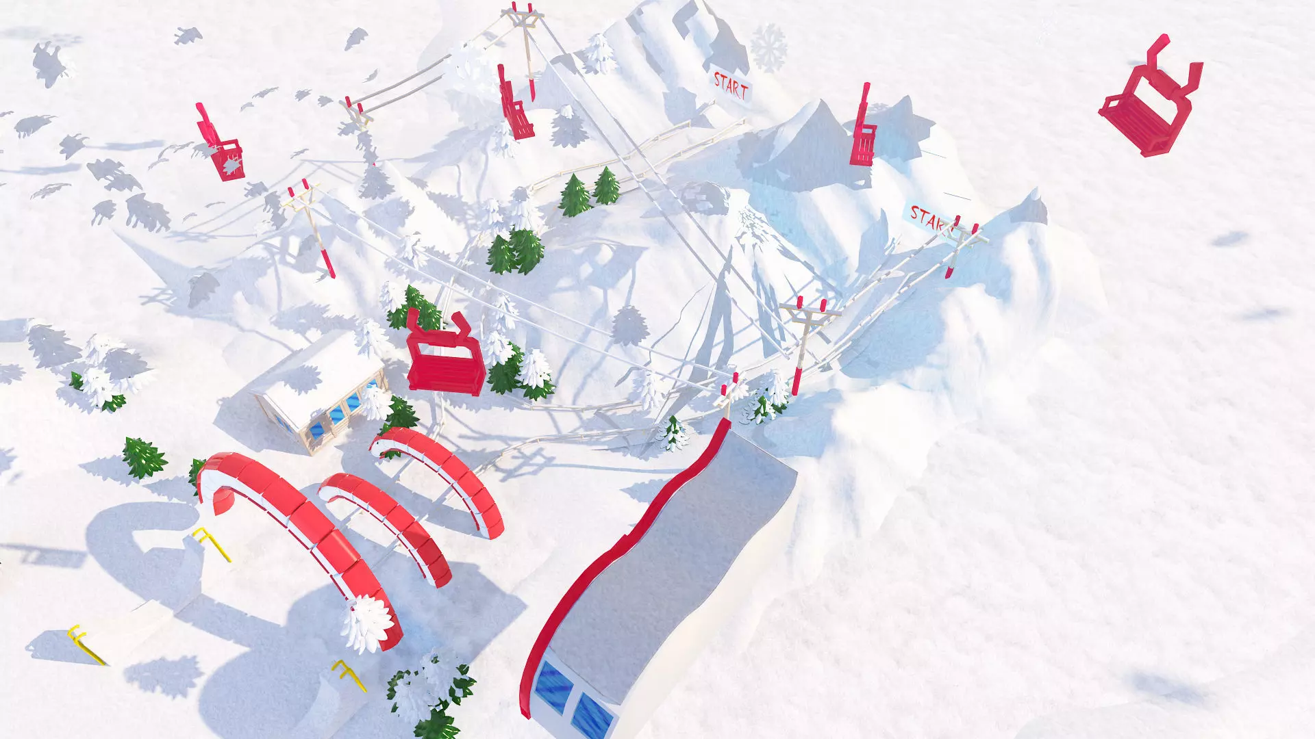 Cartoon Ski Resort 3D model