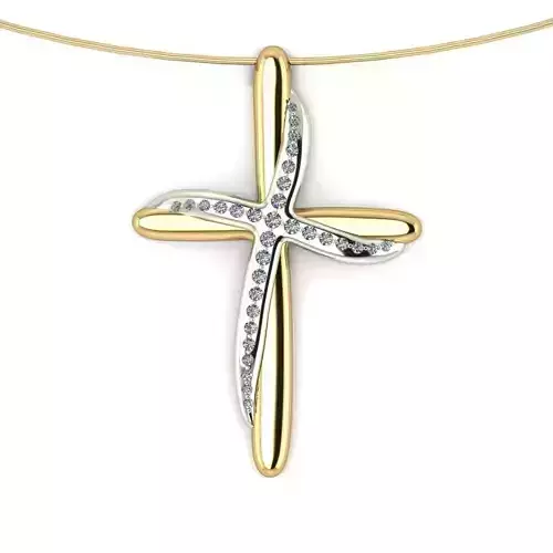  Cross Pendant with Diamonds 001