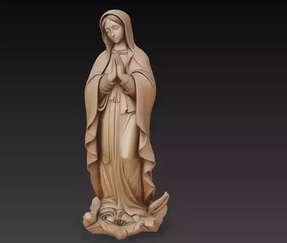 Virgin Mary - Serene Religious 3D Sculpture