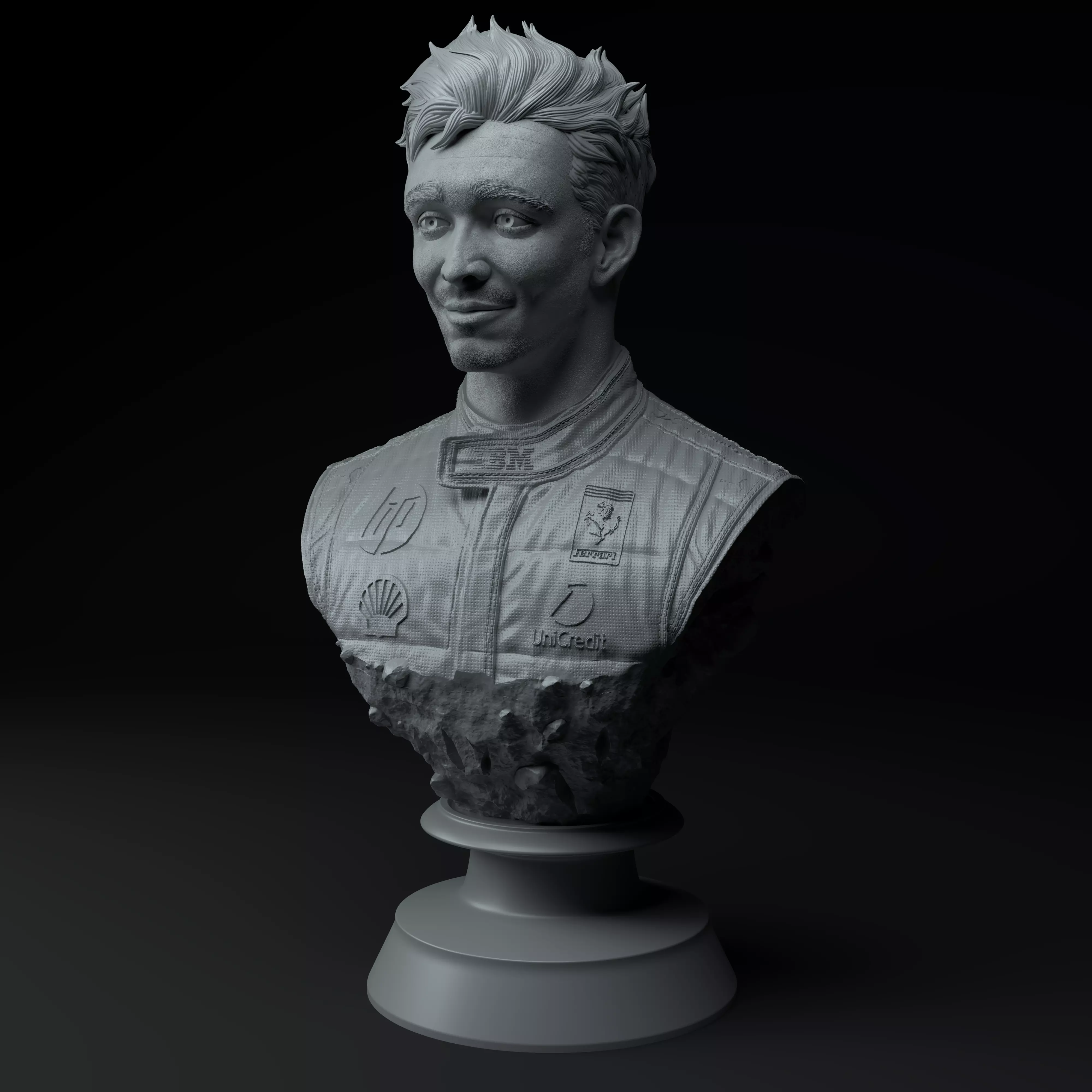 Charles Leclerc Premium 3D Bust STL 3D print model