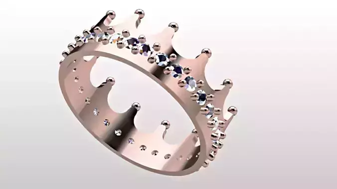 The Elegant Pave Crown Ring File Item 35