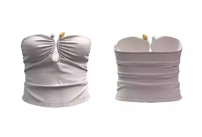 Ruched Cut-Out Tube Top 3D Model for Womens
