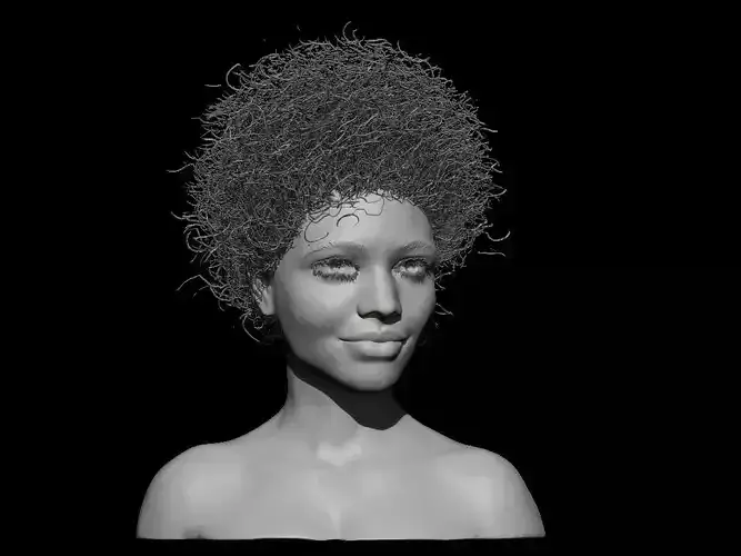 Smiling African Woman Bust