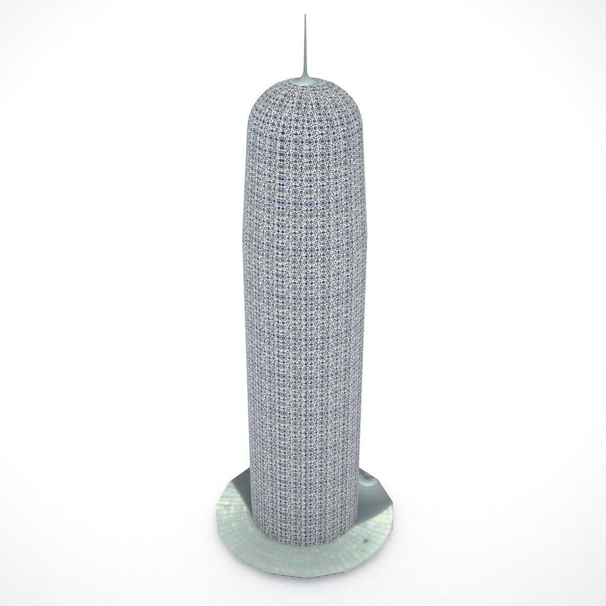 Burj Qatar low poly Low-poly 3D model_1