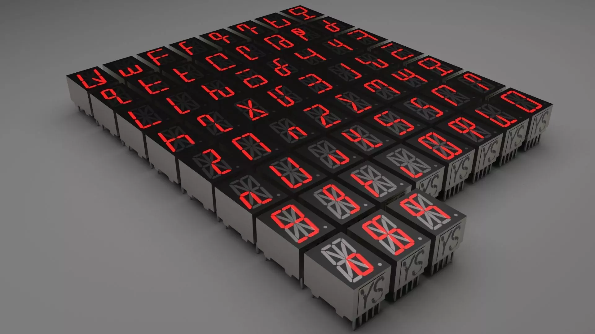 Illuminated Armenian 7 Segmented LEDs Set 3D model