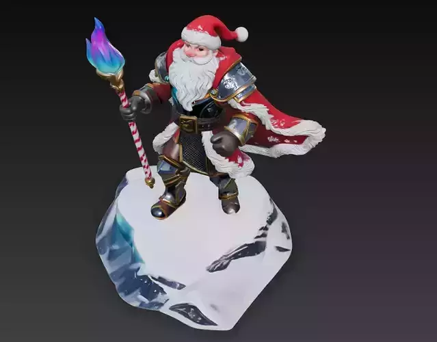Icebound Santa - Stylized Christmas Wizard 3D Model