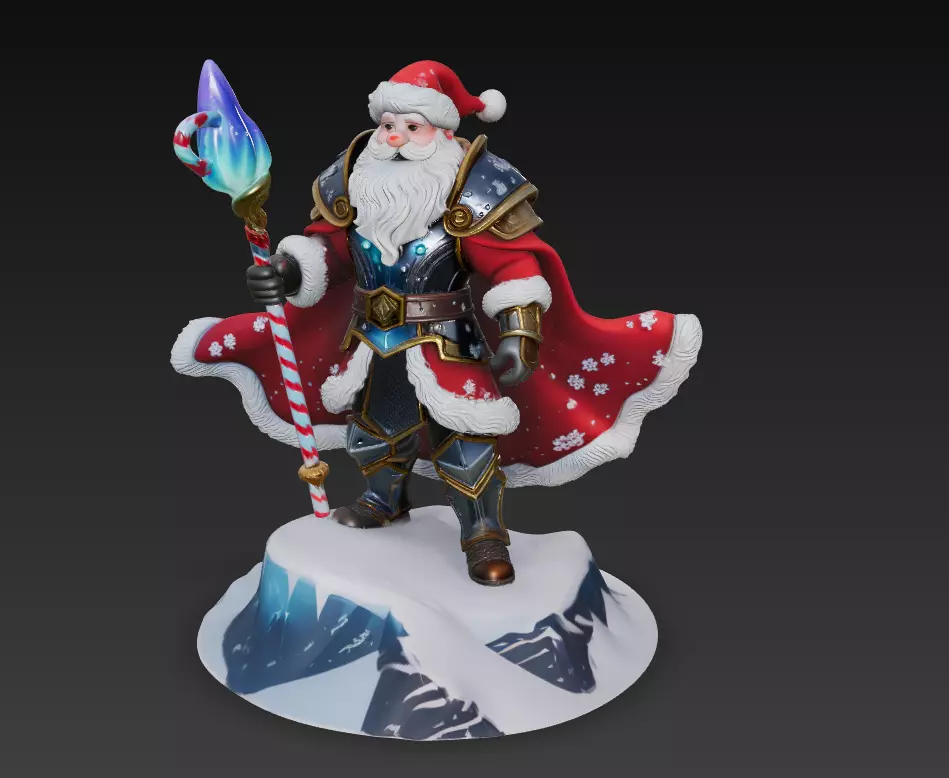 Frost Guardian Santa - Magical Christmas Warrior 3D Model 3D print model