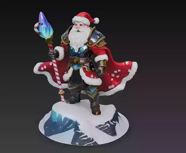 Frost Guardian Santa - Magical Christmas Warrior 3D Model