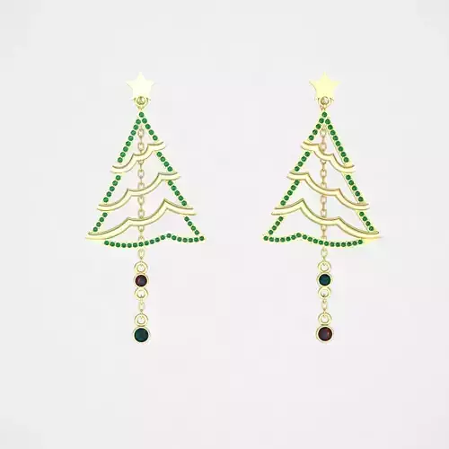 christmas tree earrings 01