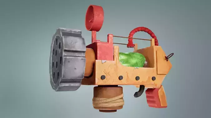 Game Asset-Gun-3D Model In Autodesk Maya