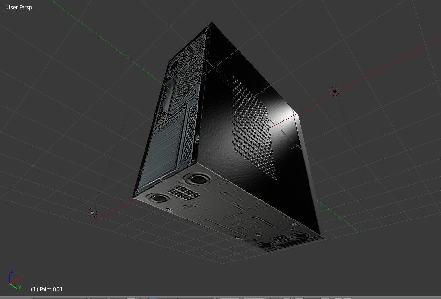 PC Desctop system box 01 Low-poly 3D model_5