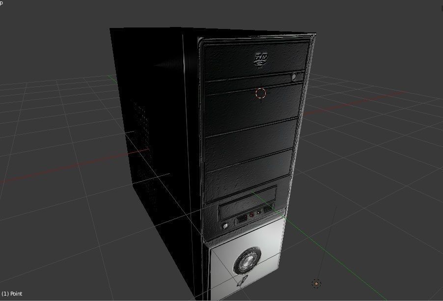 PC Desctop system box 01 Low-poly 3D model_2