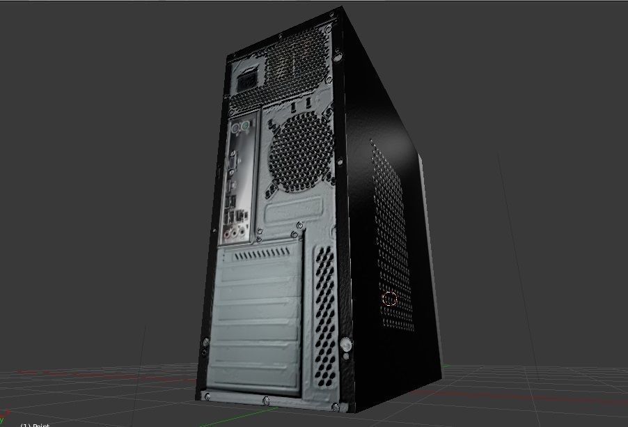 PC Desctop system box 01 Low-poly 3D model_1