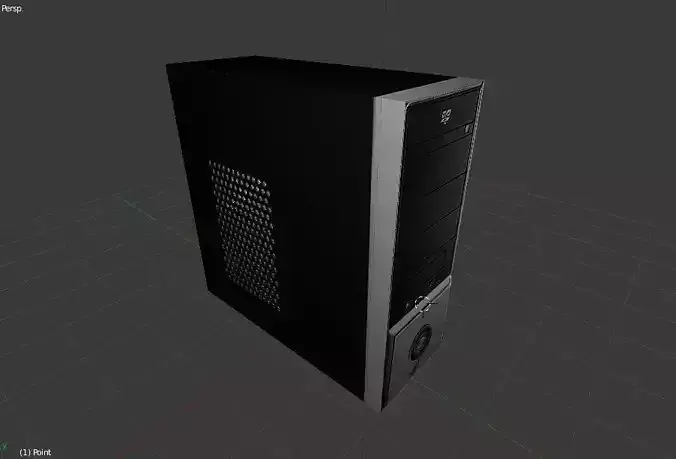 PC Desctop system box 01 Low-poly 3D model
