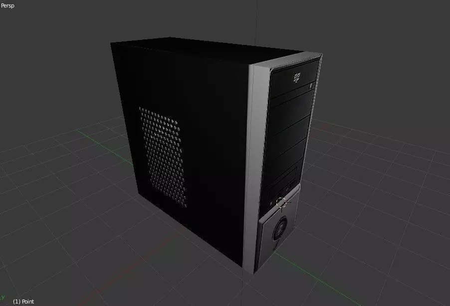 PC Desctop system box 01 Low-poly 3D model_0