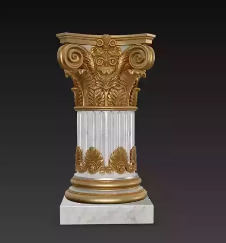 Ornate Corinthian Capital - Luxurious Classical Column 3D Model