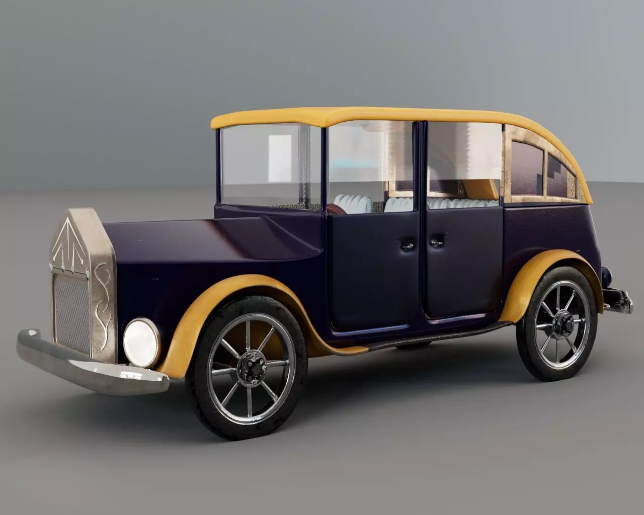 vintage classic car Low-poly 3D model
