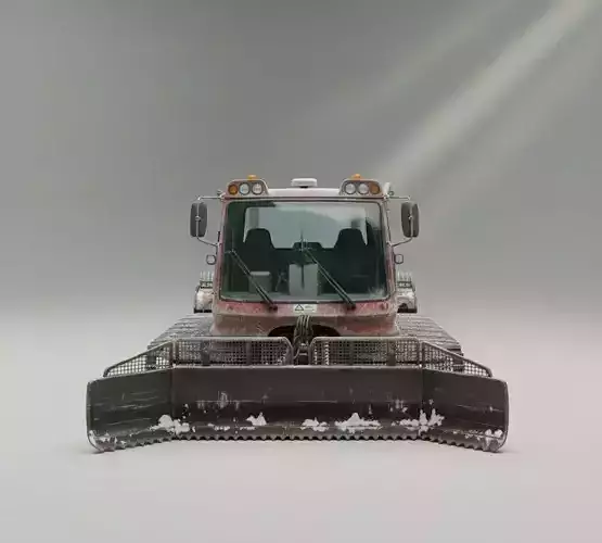 Prinoth Leitwolf Snow Groomer Heavy Machinery 3D Model low poly
