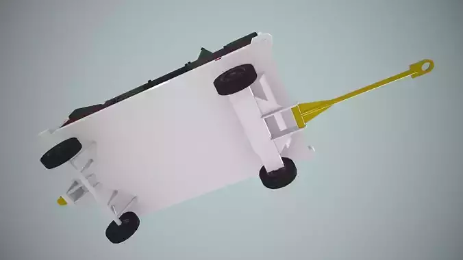 Airport Baggage Cart Loaded --436-- Low-poly 3D model 6