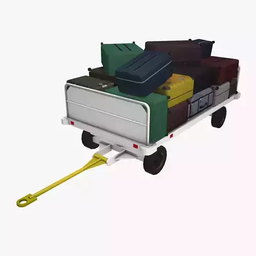 Airport Baggage Cart Loaded --436--