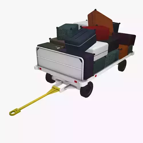 Airport Baggage Cart Loaded --437--