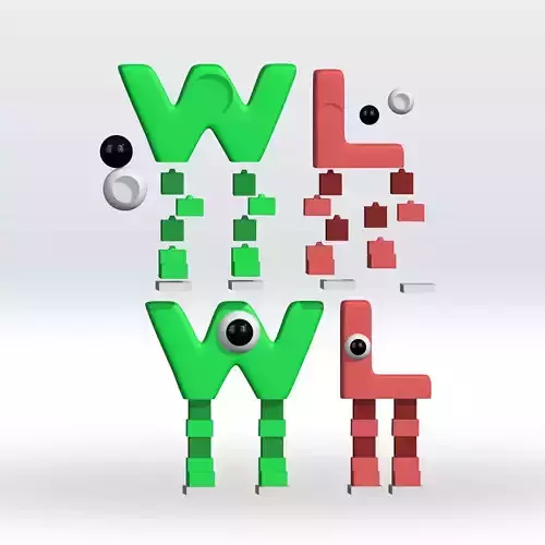 W or L Brainrot steal STL 3D Model Split Parts No Support Fanart